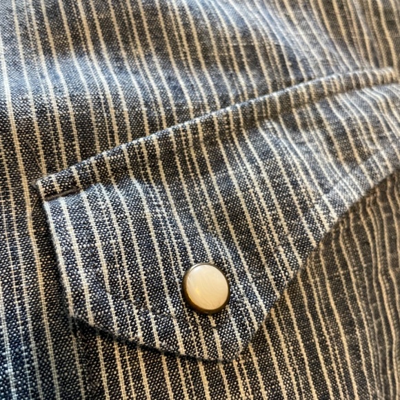 Taylor Stitch Western Shirt in Striped Hemp Chambray - Size 40 - Picture 4 of 8